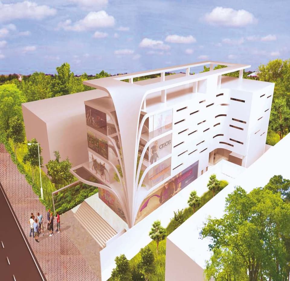 Aerial view of the CRT Anugraha commercial complex (artist's impression)