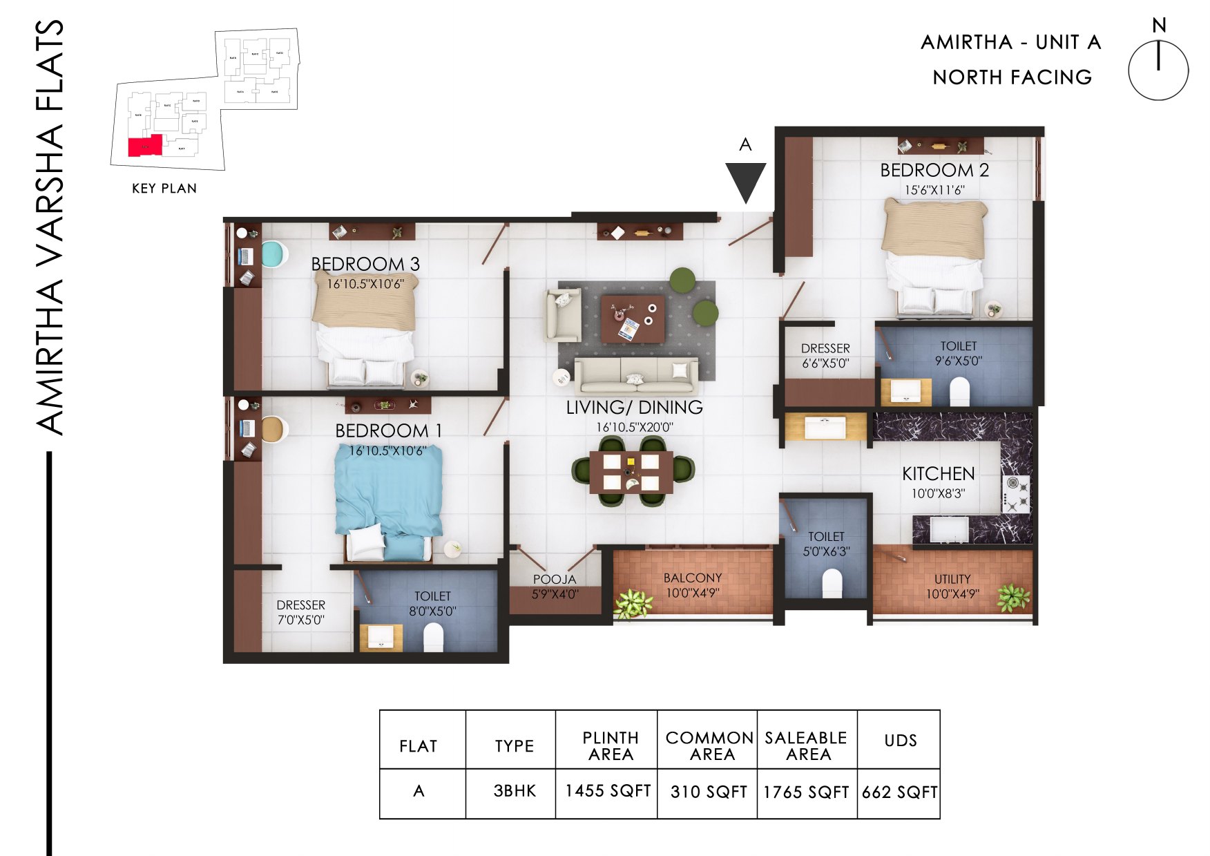 Amirtha Varsha, Amirtha A floor plan
