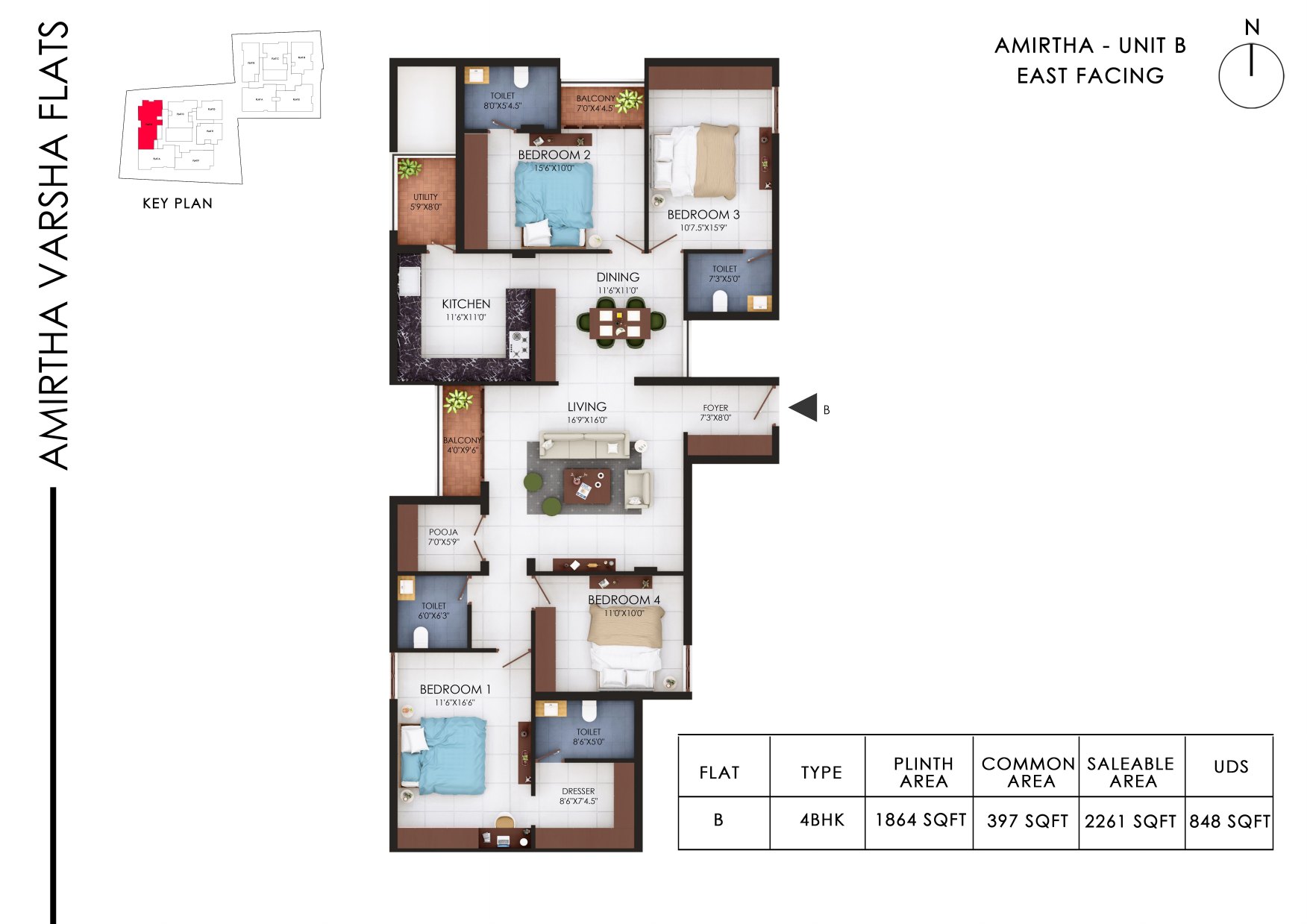 Amirtha Varsha, Amirtha B floor plan