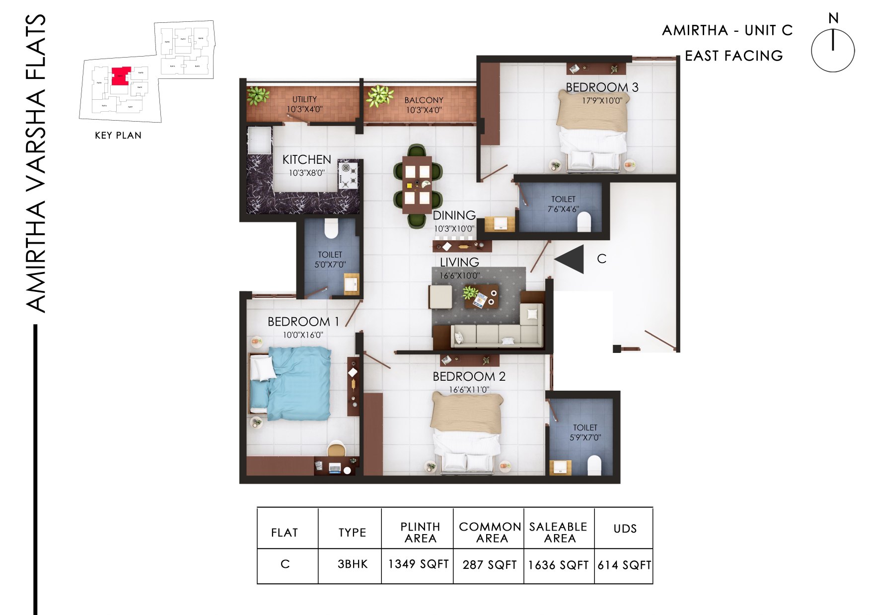 Amirtha Varsha, Amirtha C floor plan