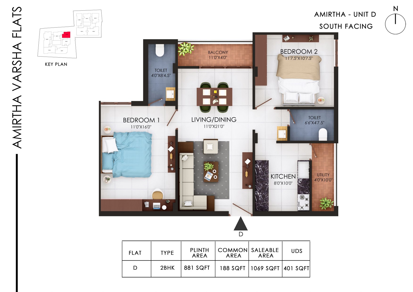 Amirtha Varsha, Amirtha D floor plan