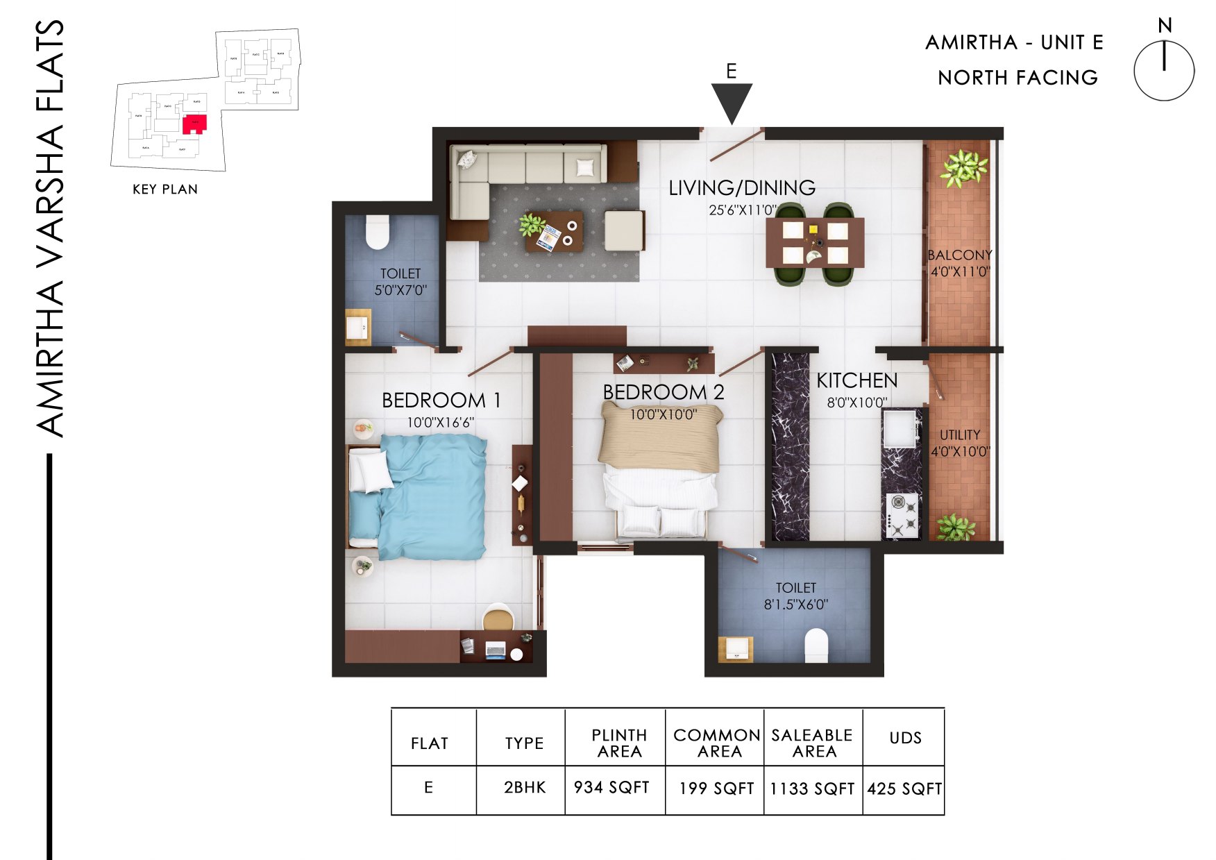 Amirtha Varsha, Amirtha E floor plan