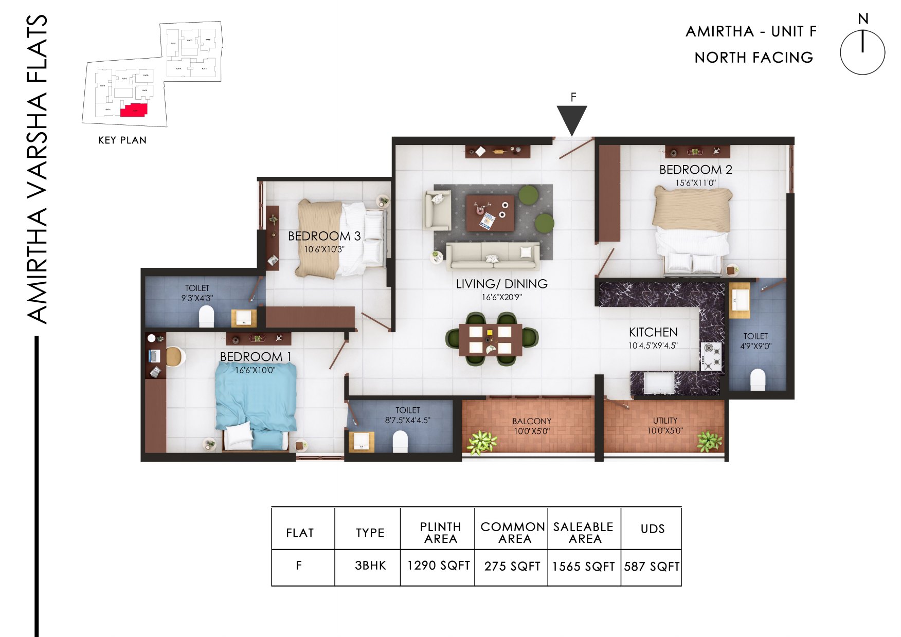 Amirtha Varsha, Amirtha F floor plan