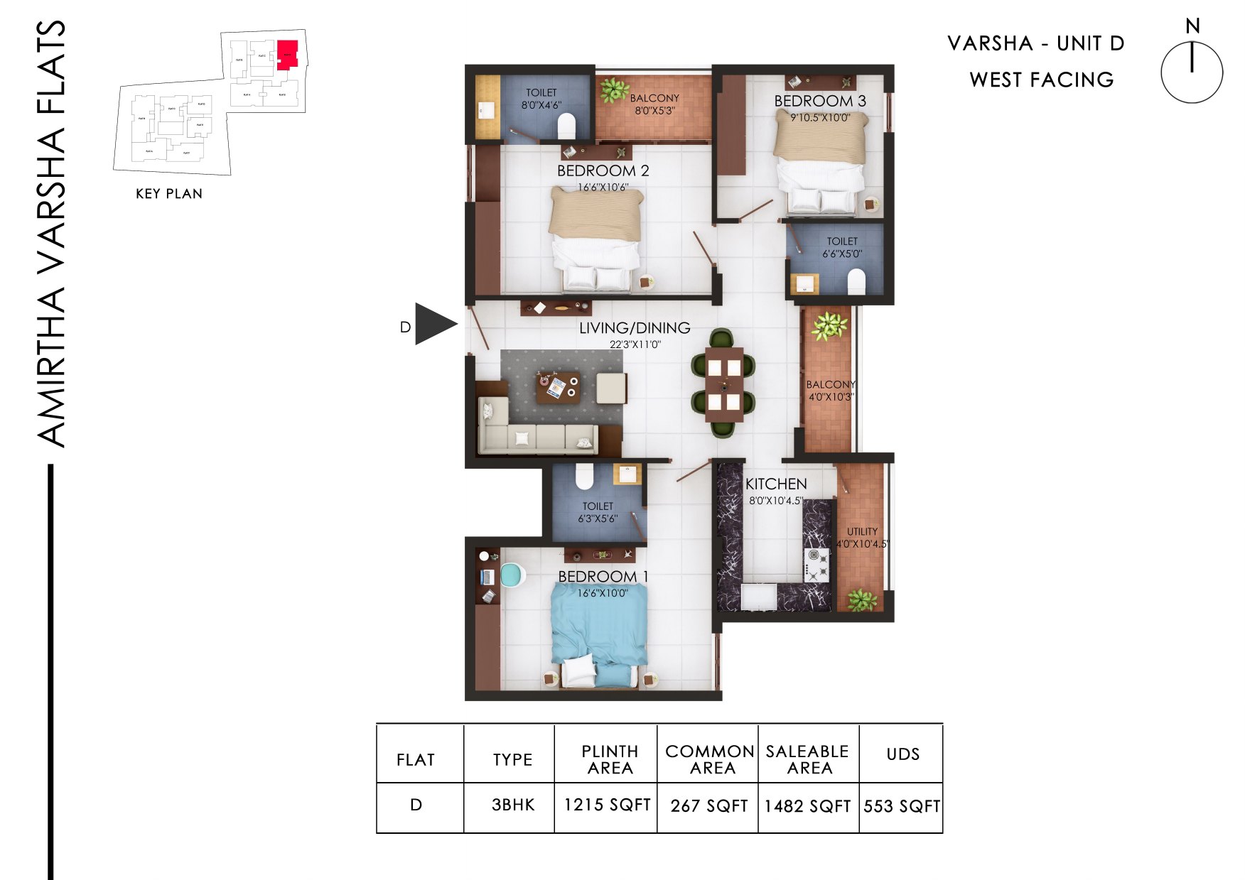 Amirtha Varsha, Varsha D floor plan
