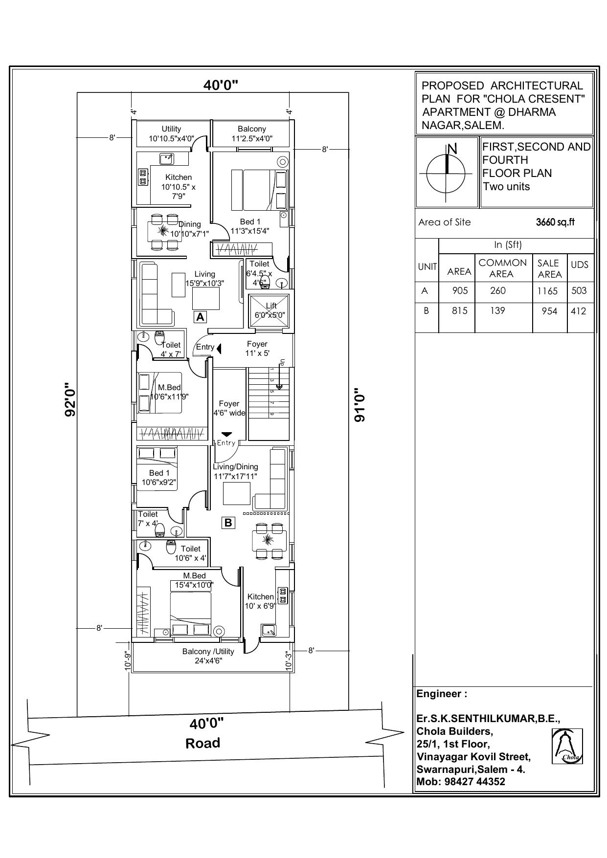 Chola Cresent, 2 BHK Unit A floor plan