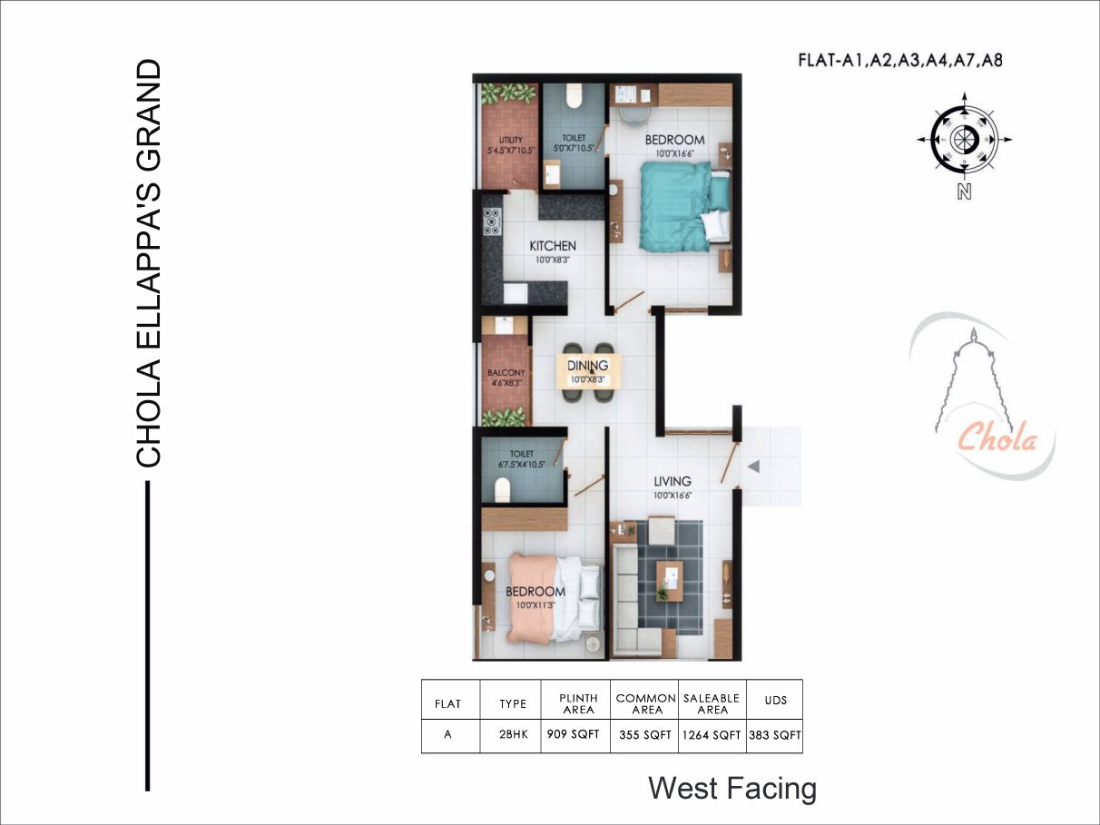 Chola Ellappa's Grand, Type A floor plan