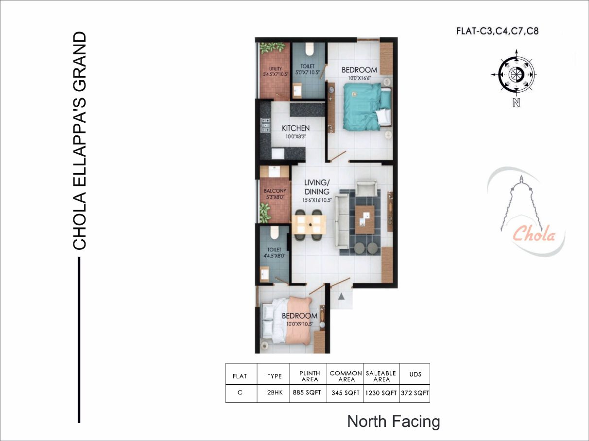 Chola Ellappa's Grand, Type C-2 floor plan