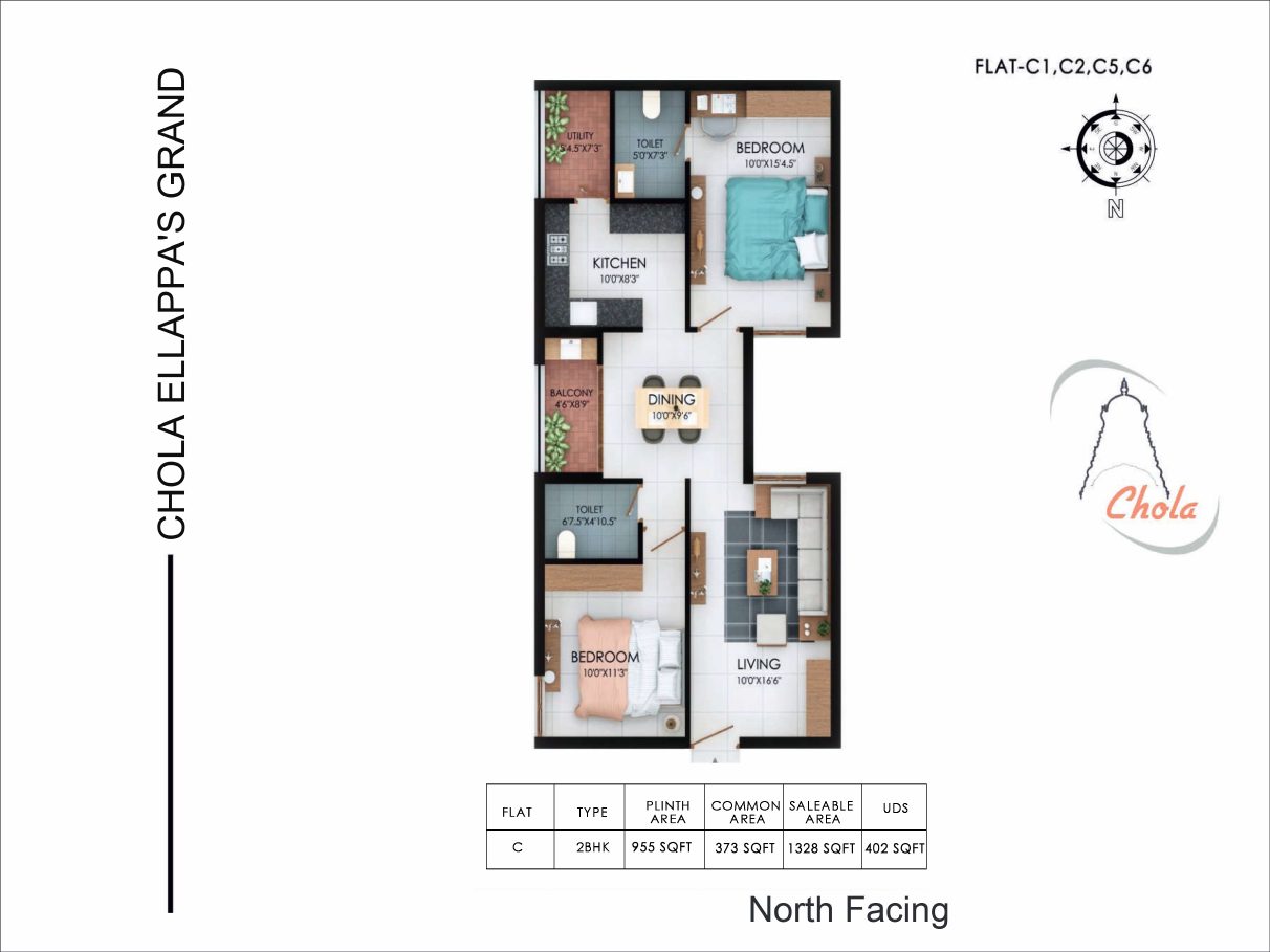 Chola Ellappa's Grand, Type C-1 floor plan
