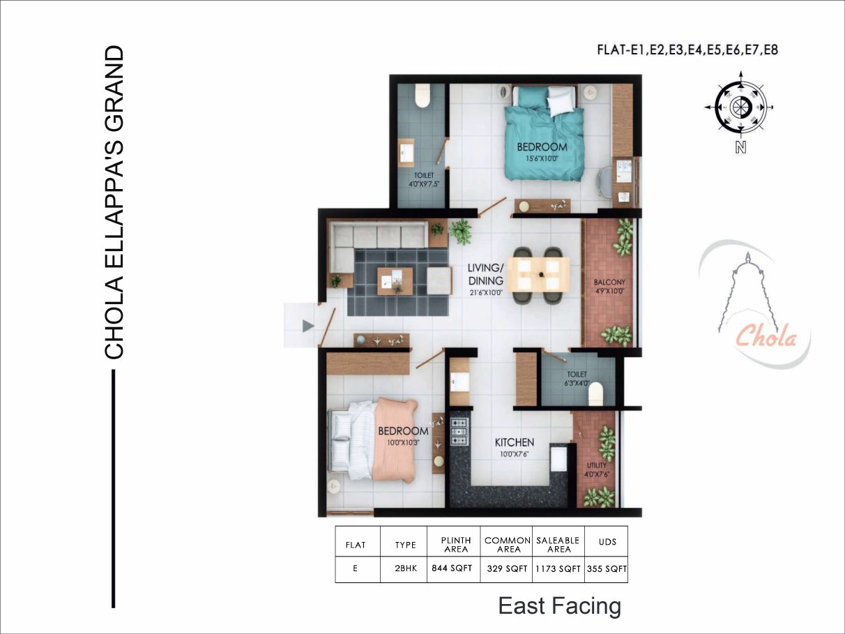 Chola Ellappa's Grand, Type E floor plan