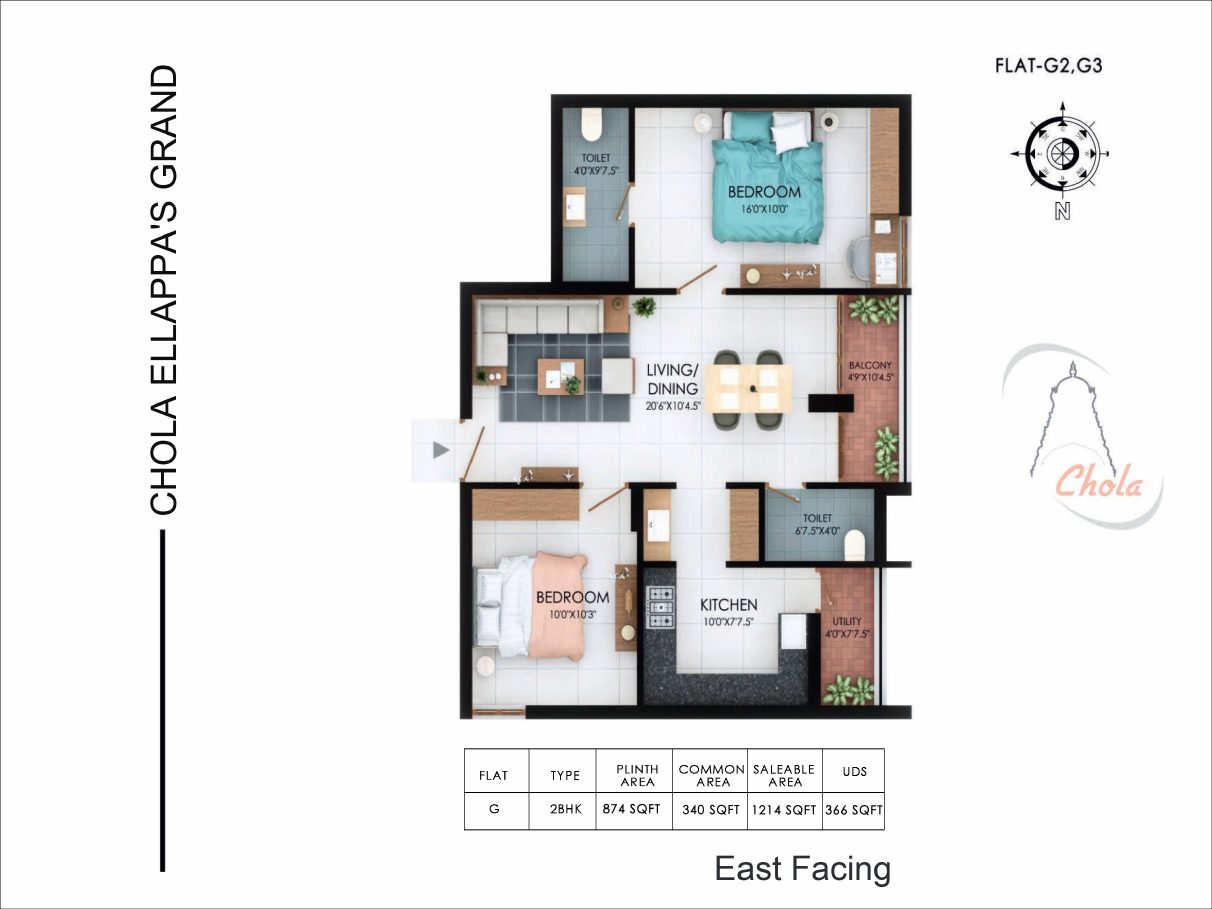 Chola Ellappa's Grand, Type G-2 floor plan