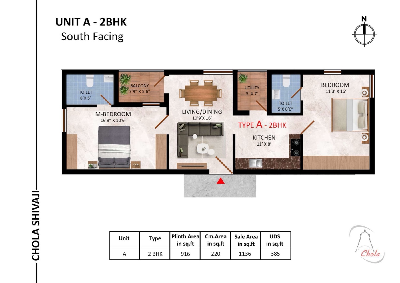 Chola Shivaji, Type A floor plan