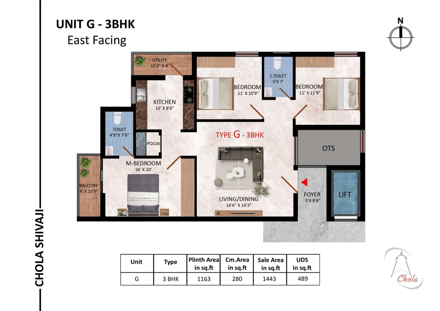 Chola Shivaji, Type G floor plan