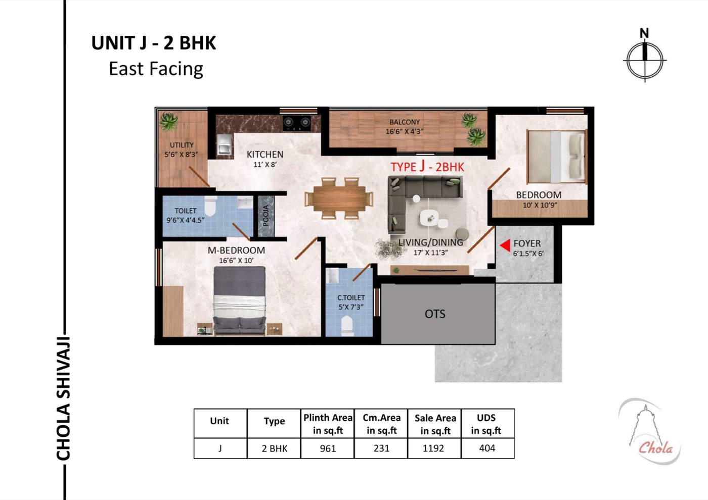 Chola Shivaji, Type J floor plan