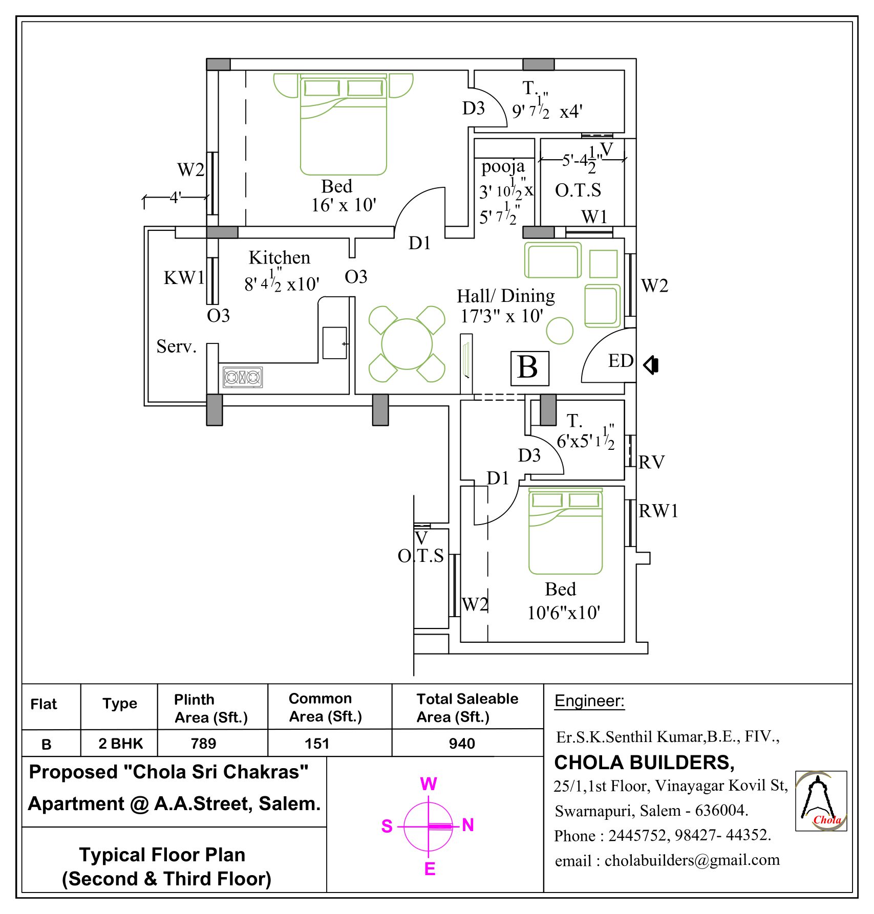 Chola Sri Chakras, Flat B floor plan