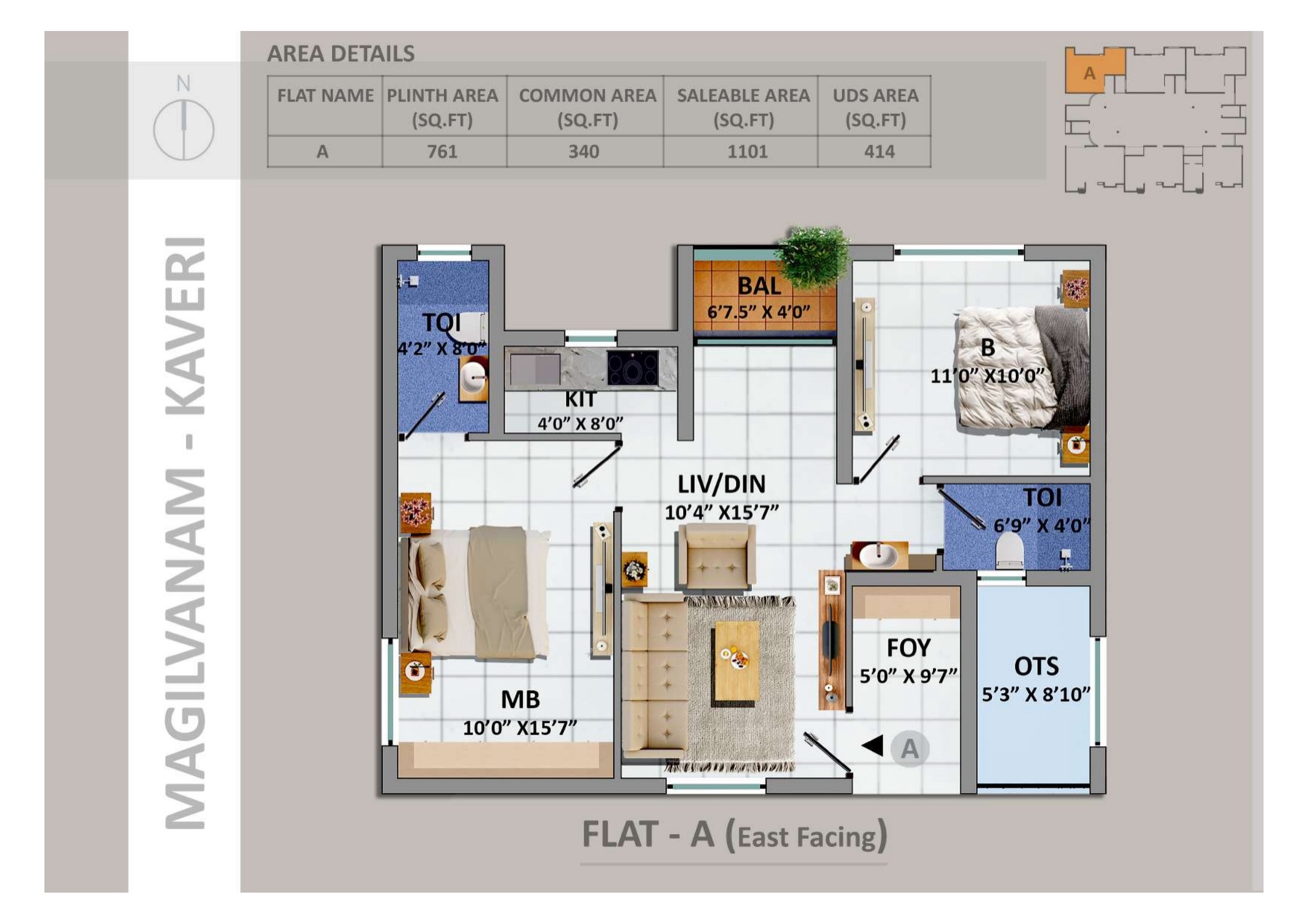 Kaveri Flat A floor plan