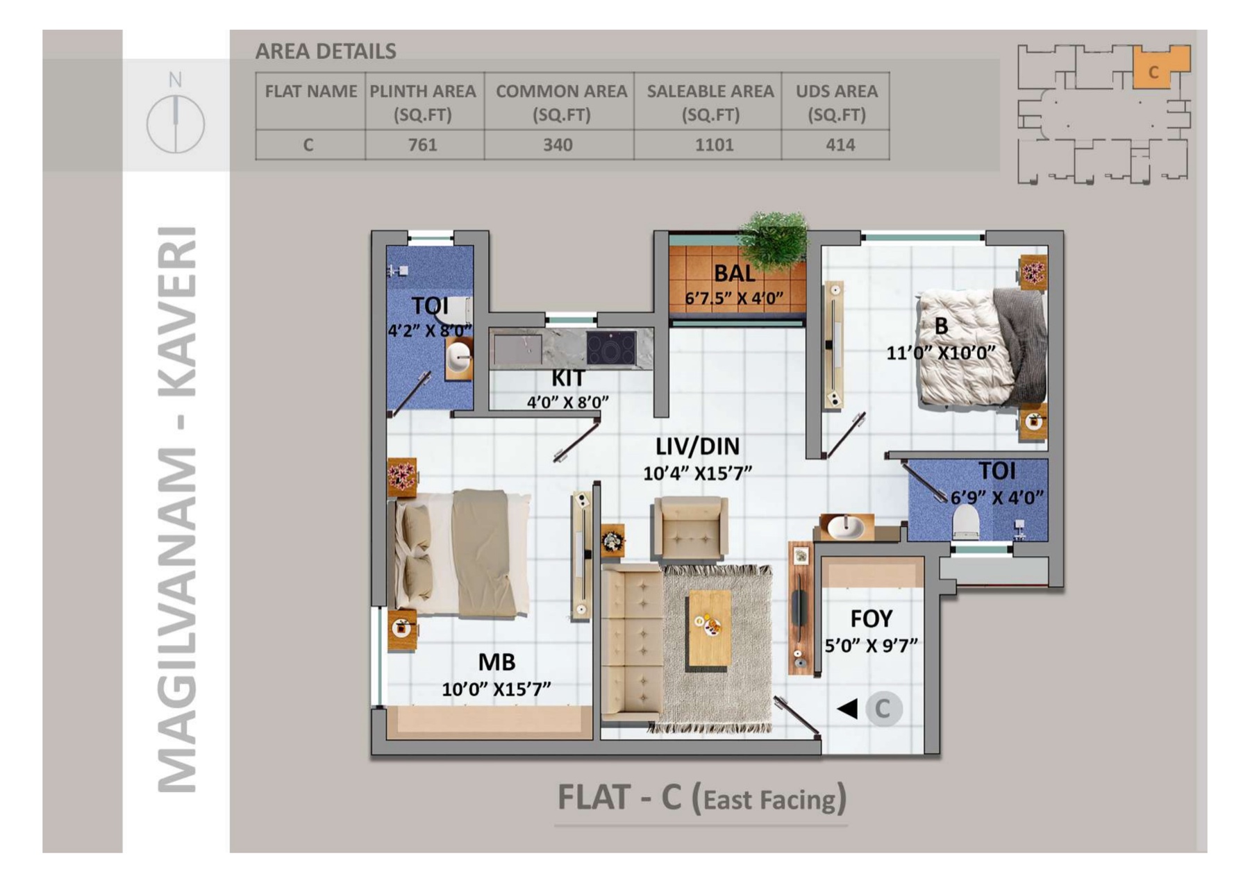 Kaveri Flat C floor plan