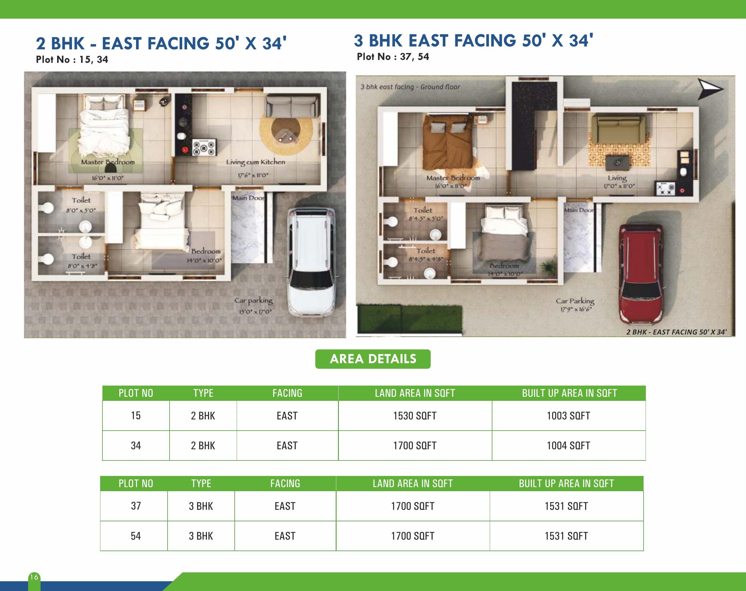 3 BHK Villa (East) floor plan