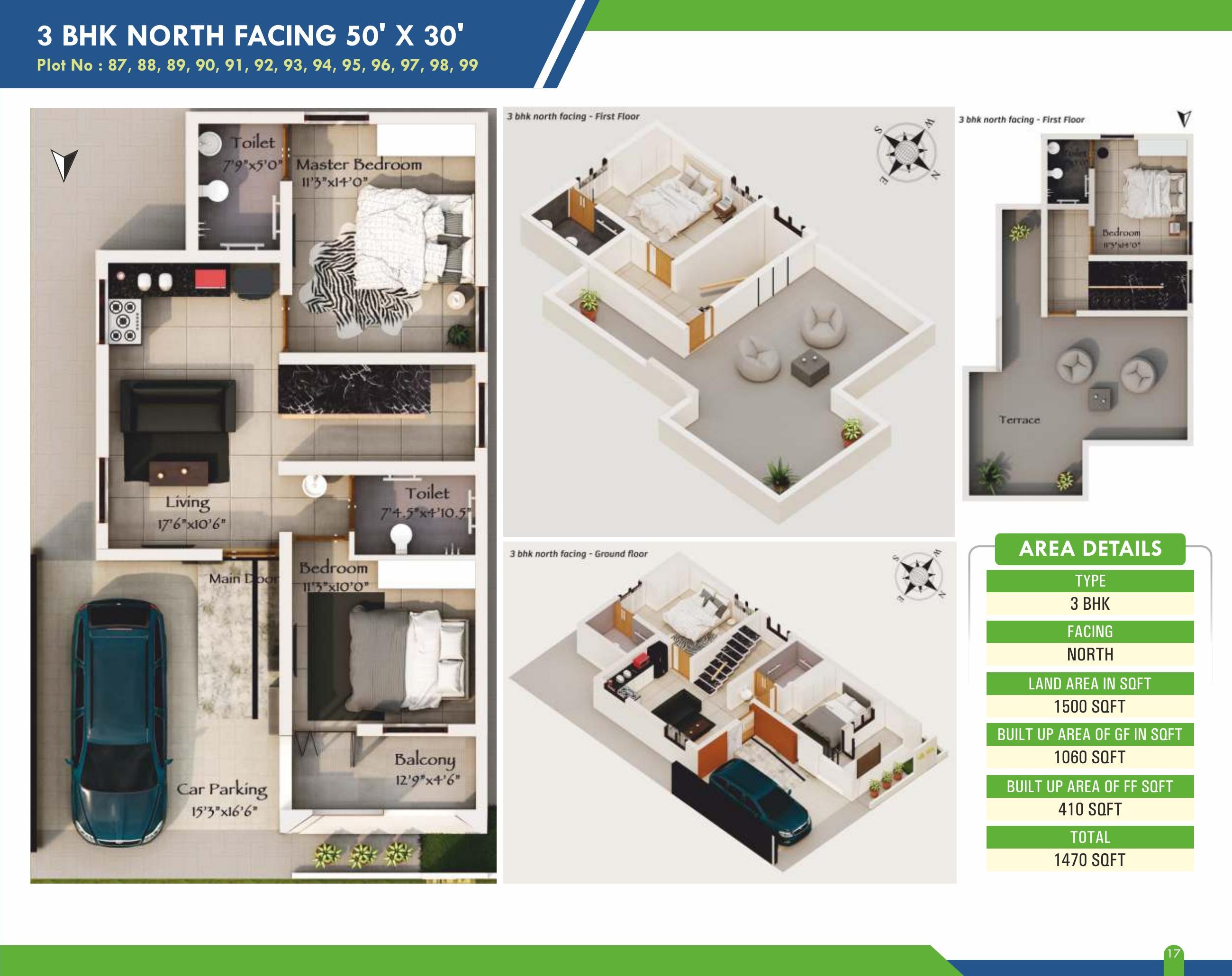 3 BHK Villa (North) floor plan